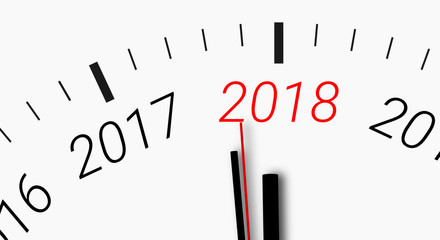 compte &agrave; rebours de 20170 &agrave; 2018 - clock countdown from year 2017 to 2018