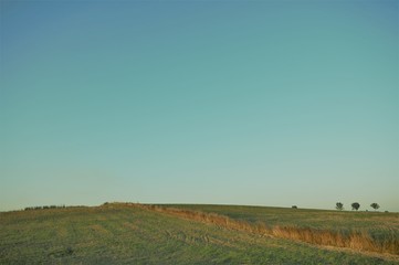 Otwarte niebo, krajobraz wiejski przy okolicach Bierzgłowa