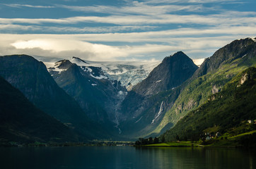 Fototapeta na wymiar Glacier in Norway Briksdalbreen