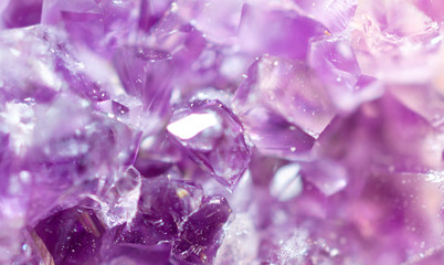 Macro shot of an amethyst as an abstract beautiful blurred background (very shallow DOF)