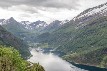 Naklejka na ściany i meble Norwegian nature with a fjord