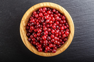 cranberry on a black background