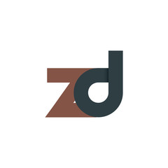 Initial Letter ZD Rounded Lowercase Logo