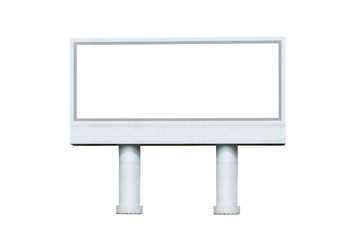blank big and wide billboard isolated on white background.