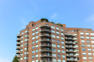 Modern condo buildings in downtown Montreal, Canada