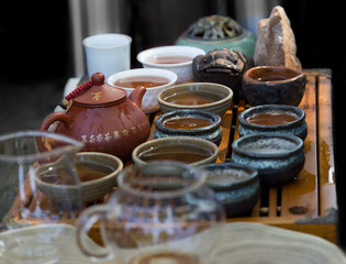 Chinese tea ceremony. Brewing tea
