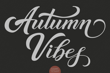 Hand drawn lettering - Welcome Vibes. Elegant modern handwritten calligraphy. Vector Ink illustration. Typography poster on dark background. For cards, invitations, prints etc.