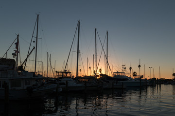 Fototapeta na wymiar Sailboats at Sunset