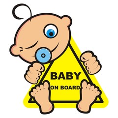 Baby on board, vector icon, banner