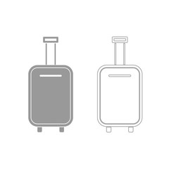 Luggage bag grey set icon .