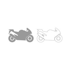 Motorcycle grey set icon .