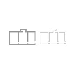 Apartment plan grey set icon .