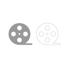 Film strip grey set icon .