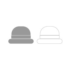 Vintage top hat grey set icon .