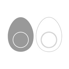 Piece egg grey set icon .