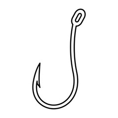 Fish hook black color icon .