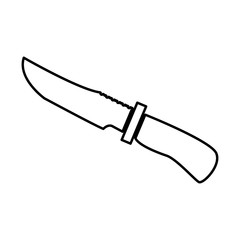 Knife of hunter black color icon .