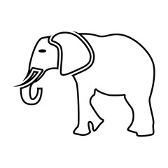 Elephant black color icon .