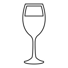 Glass of wine black color icon .