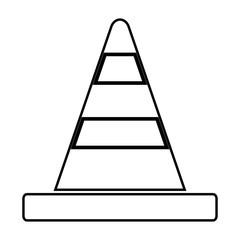 Road cone black color icon .