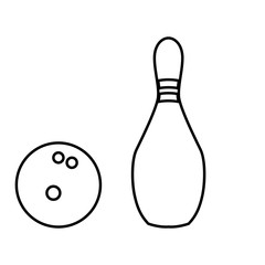 Pin and bowling ball black color icon .