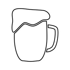 Cup beer black color icon .