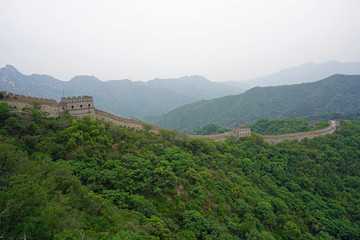 Fototapeta premium View of the Mutianyu section of the Great Wall of China located in Huairou Country northeast of Central Beijing