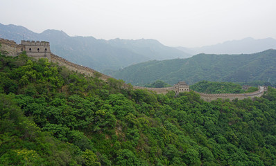 Fototapeta na wymiar View of the Mutianyu section of the Great Wall of China located in Huairou Country northeast of Central Beijing