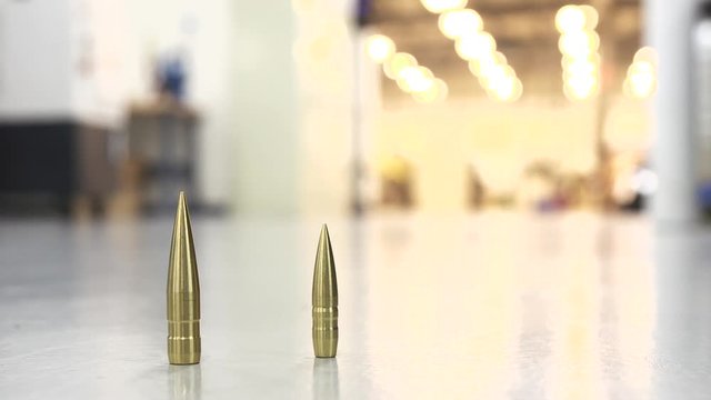 Bullets on factory floor, close up