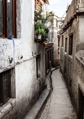 Fototapeta na wymiar Residential street in Leh, India