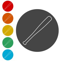 Baseball bat icons set - vector Illustration
