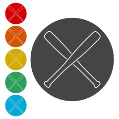 Baseball bat icons set - vector Illustration