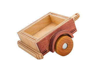 Wooden trailer on a white background