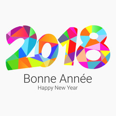 Carte de vœux - Bonne année 2018 - happy new year