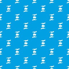 Piggy bank and hands pattern seamless blue