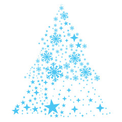 Isolated christmas tree on a white background, Vector illustration