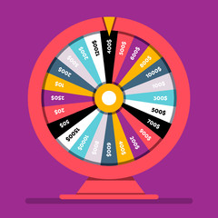 Realistic spinning fortune wheel