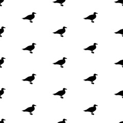 Seagulls - grunge seamless pattern with little hand-drawn birds