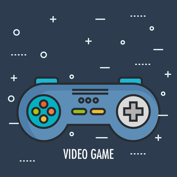 gamepad control console for video game device digital vector illustration