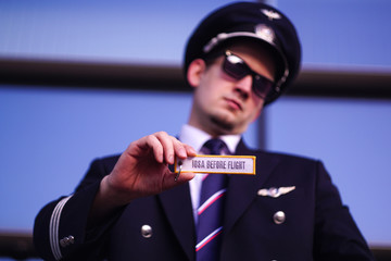 Pilot holds a keychain