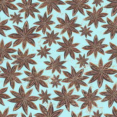 Vintage anise star spices background
