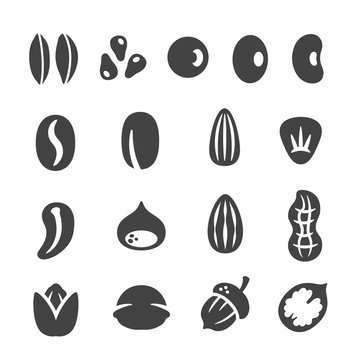 grain,nut,seed icon set