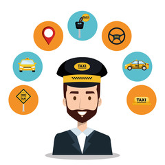 call center operator taxi service app cartoon vector illustration