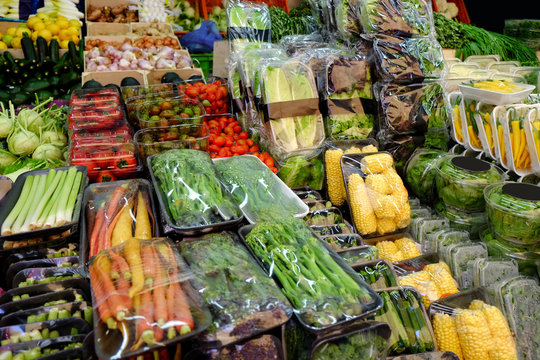 Different fresh vegetables at market