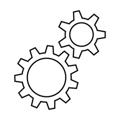 Two black cogwheel on white