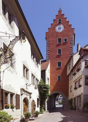 Old town gate in Meersburg on Lake Constance - Meersburg, Lake Constance, Baden-Wuerttemberg, Germany, Europe