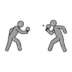 ping pong players silhouette vector illustration design