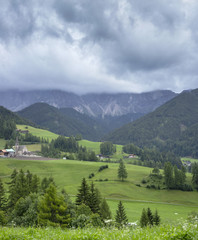 rainy sky in valley in Italy 