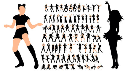 silhouette people dancing, collection, set