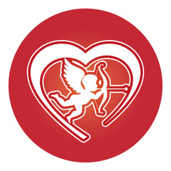 heart love card with cupid angel vector illustration design